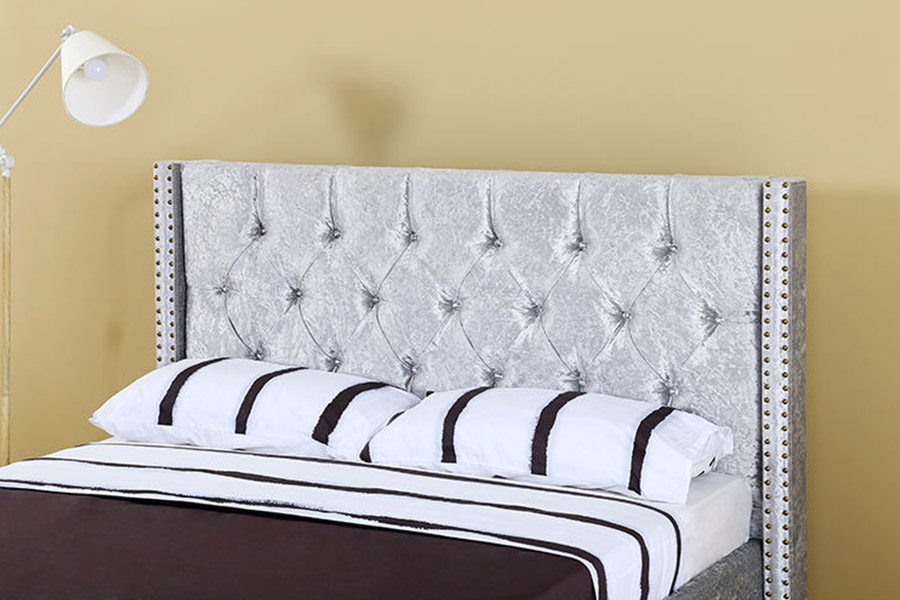 1357 Rangka Kayu Bahan Kulit Tempat Tidur Berlapis