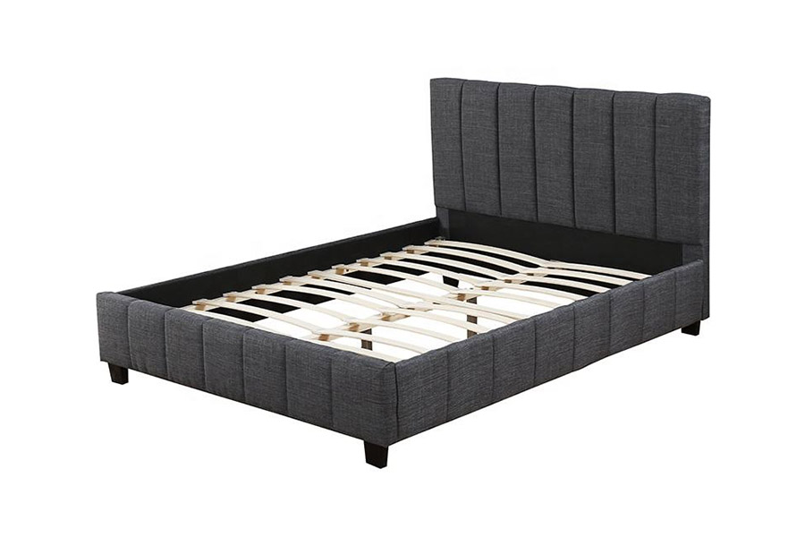 1333 Tempat Tidur Berlapis Kain Mewah Abu-abu Modern