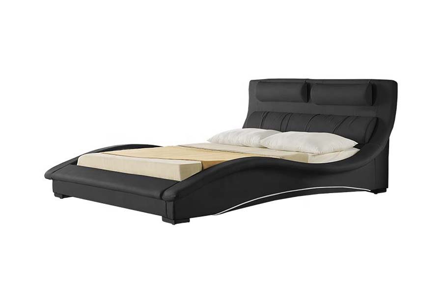 Tempat Tidur Berlapis Kulit Desain Melengkung Klasik 1840
