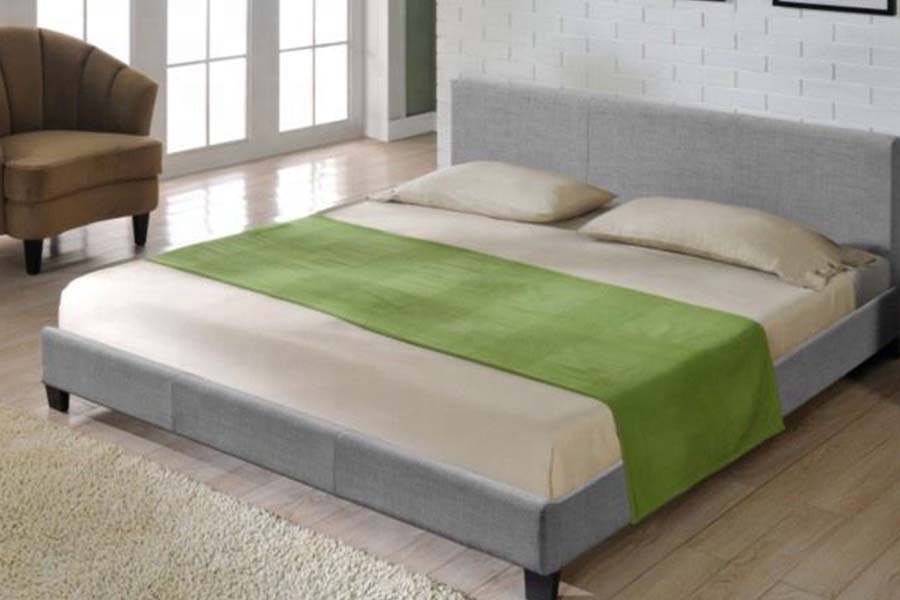 1864 Tempat Tidur Berlapis Kulit PU Desain Sederhana Modern