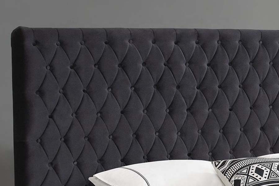 1578 Panel Kayu dan Tempat Tidur Berlapis Headboard Berumbai