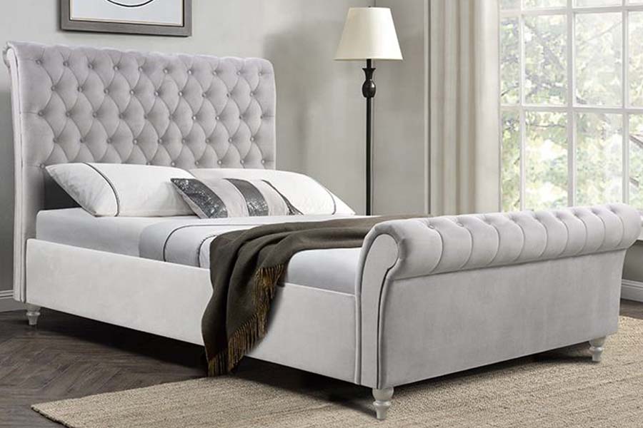 1563 Tempat Tidur Berlapis Sliver Sleigh Klasik