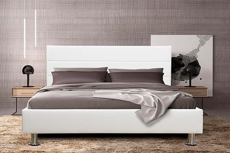 Tempat Tidur Berlapis Panel Headboard Blok Persegi 1639