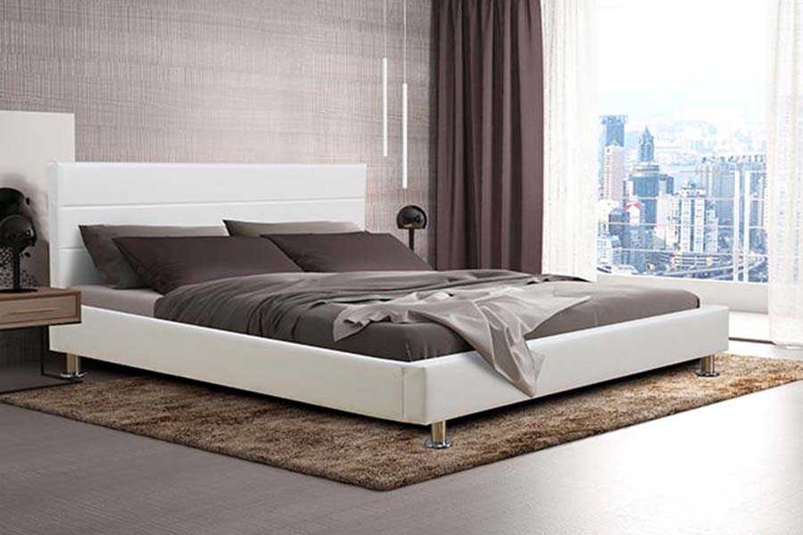 Tempat Tidur Berlapis Panel Headboard Blok Persegi 1639