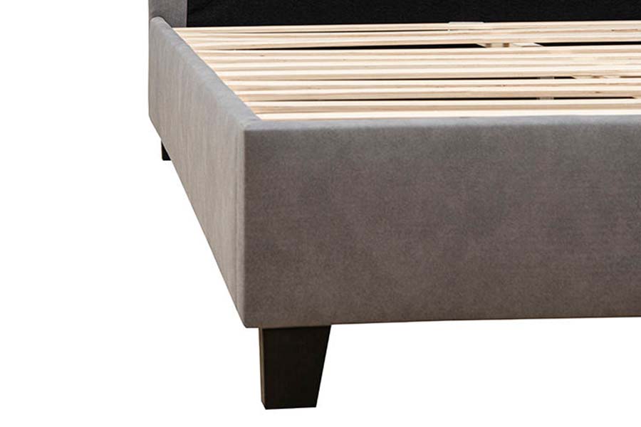1618 Tempat Tidur Berlapis Beludru Kayu Solid Linen Ukuran Single