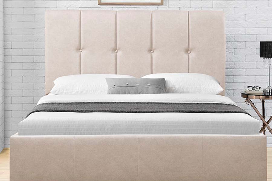 1616 Tempat Tidur Kain Lembut Ukuran King Desain Kancing Tempat Tidur Berlapis
