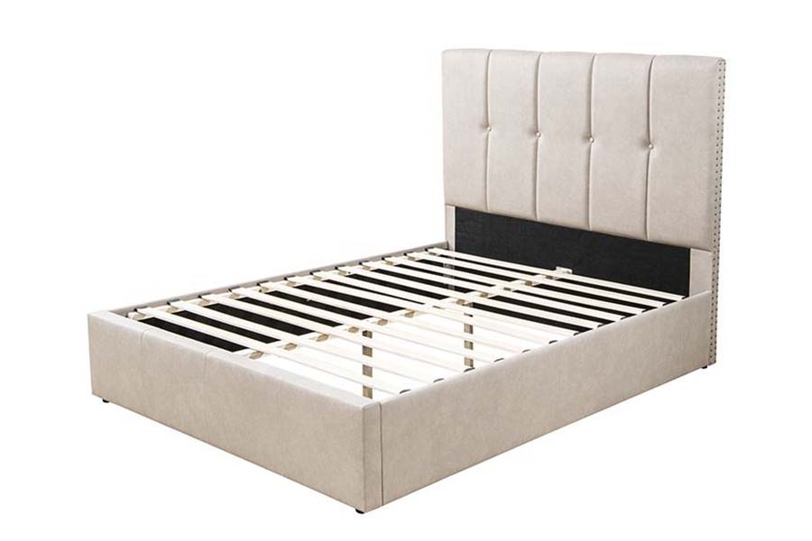 1616 Tempat Tidur Kain Lembut Ukuran King Desain Kancing Tempat Tidur Berlapis
