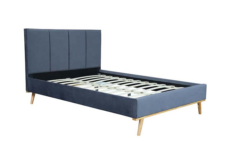 1495 Tempat Tidur Ganda Kain Rangka Tempat Tidur Tahan Lama Tempat Tidur Berlapis