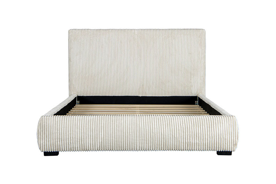 4256 Tempat Tidur Berlapis Headboard Ringkas Korduroi