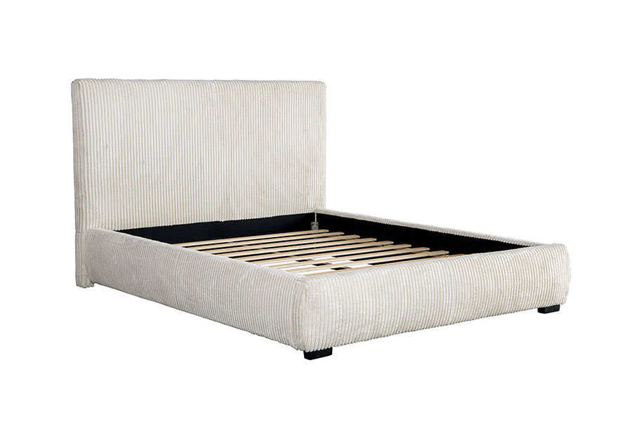 4256 Tempat Tidur Berlapis Headboard Ringkas Korduroi