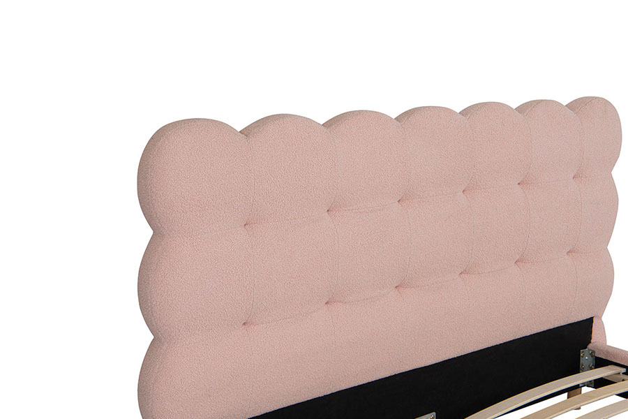 4134 Tempat Tidur Berlapis Berumbai Wol Sherpa Desain Prancis