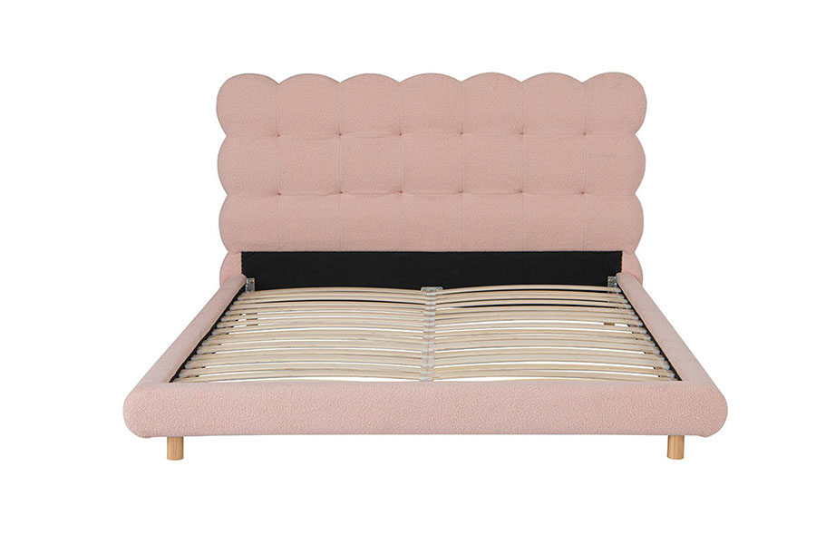 4134 Tempat Tidur Berlapis Berumbai Wol Sherpa Desain Prancis