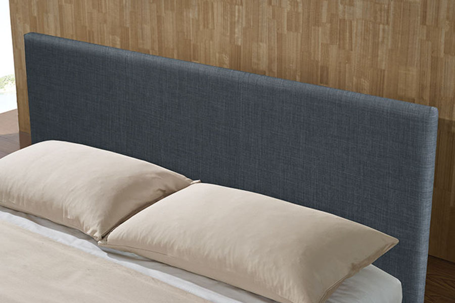 1142-2 Rangka Tempat Tidur Queen Kayu Kain Linen Gaya Amerika