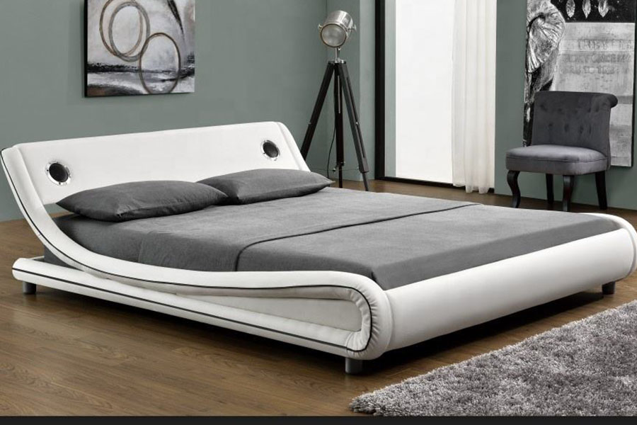 Rangka Tempat Tidur Kulit Sintetis Speaker Musik Gas Lift 1140S