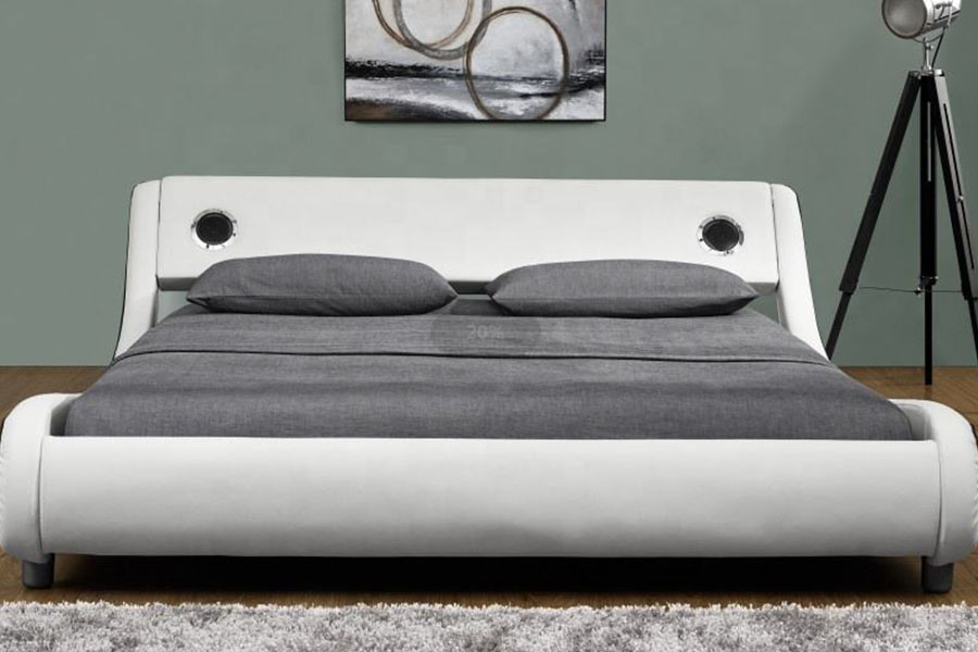 Rangka Tempat Tidur Kulit Sintetis Speaker Musik Gas Lift 1140S