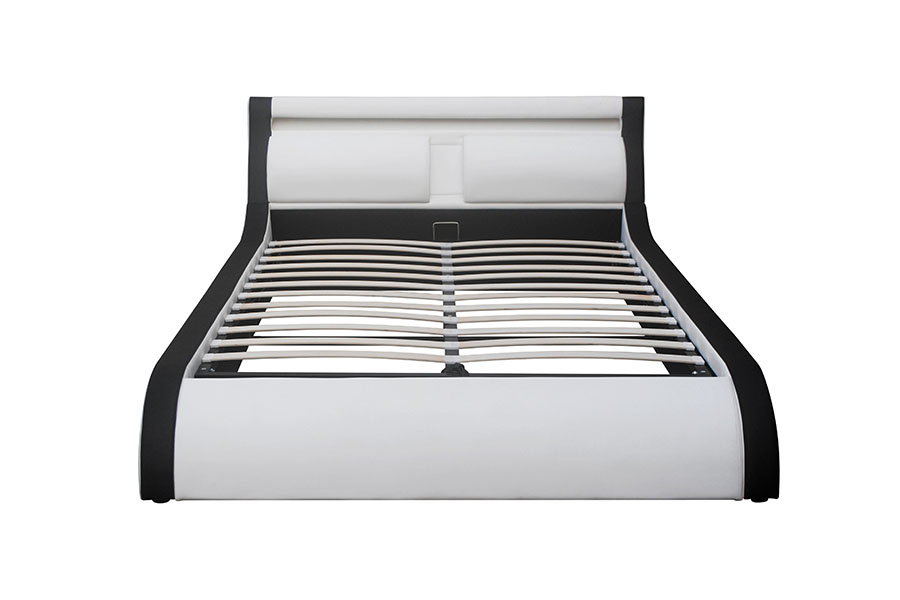 1175-1G Bantal Lembut LED Gas Lift Tempat Tidur Kulit PU Ottoman