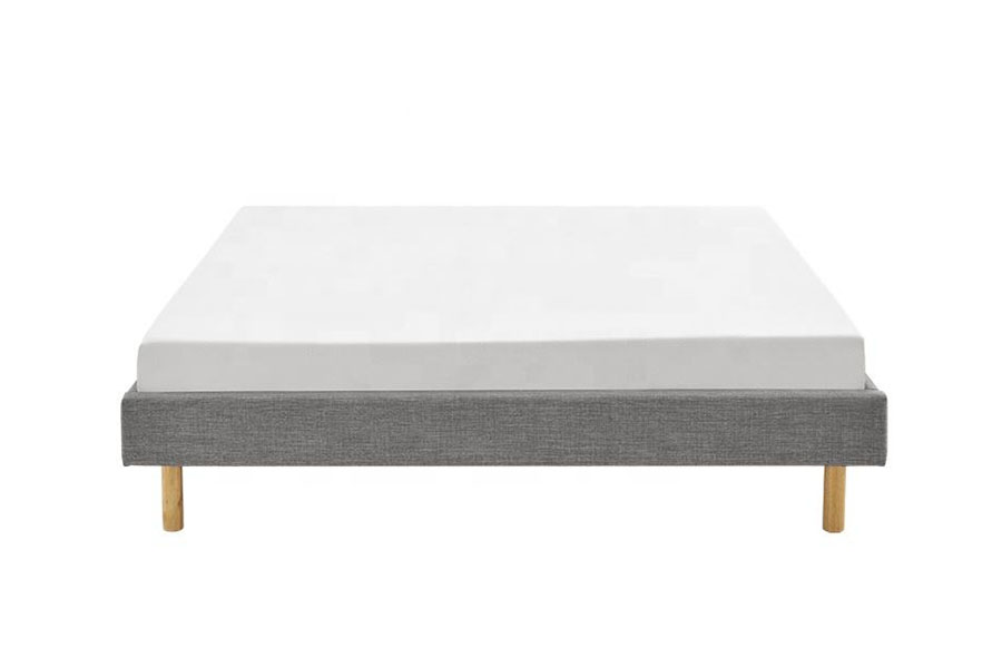 1159B Kain Linen Kaki Kayu Modern Tempat Tidur Single Berkualitas Tinggi