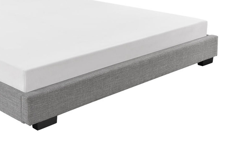 1159A Tempat Tidur Berlapis Rangka Kayu Solid Linen King Queen