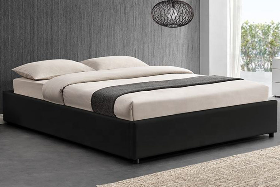 Rangka Tempat Tidur Penyimpanan Lift Gas Hotel Kulit Imitasi Modern 1155G