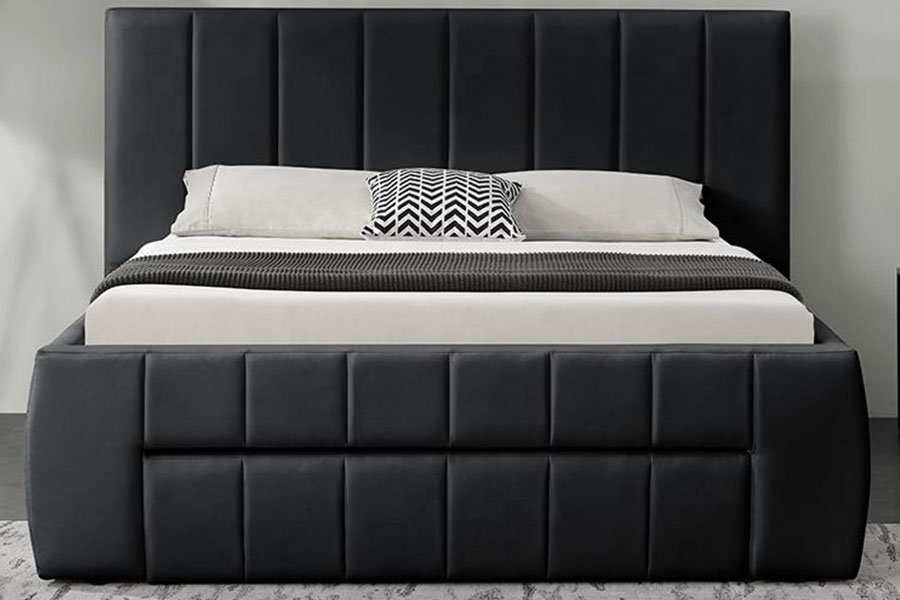 Rangka Tempat Tidur King Berlapis Laci Kulit PU Eropa 1238D