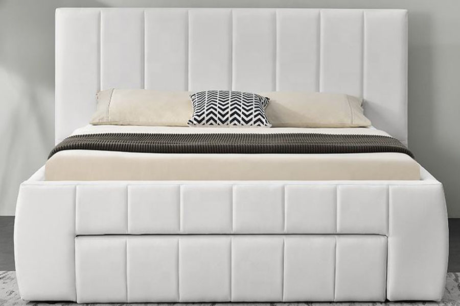 Rangka Tempat Tidur King Berlapis Laci Kulit PU Eropa 1238D