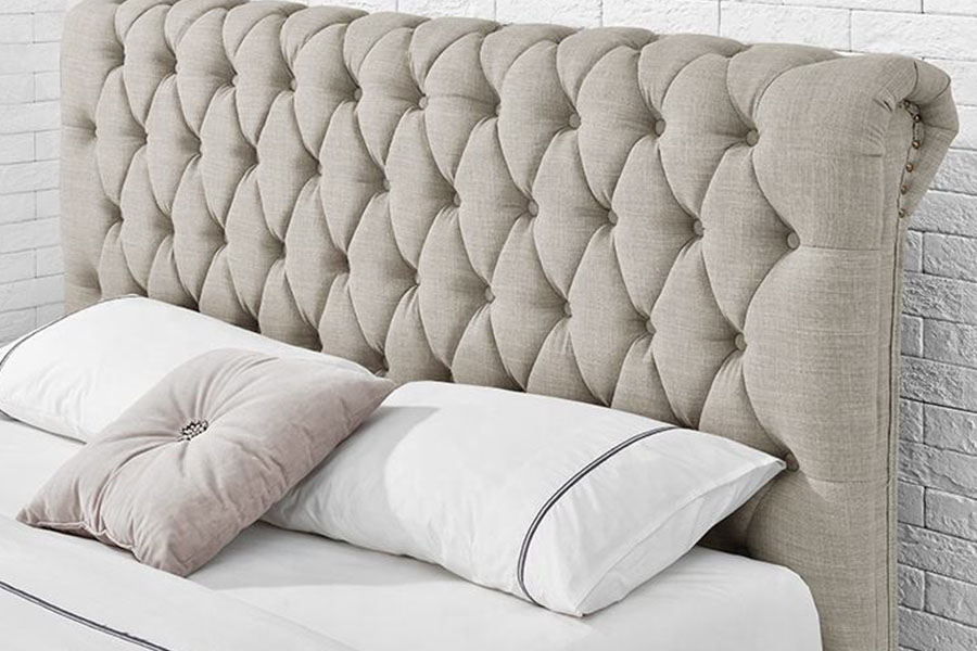 Rangka Tempat Tidur Penyimpanan Empat Laci King Headboard-Headboard Beludru Eropa 1217D