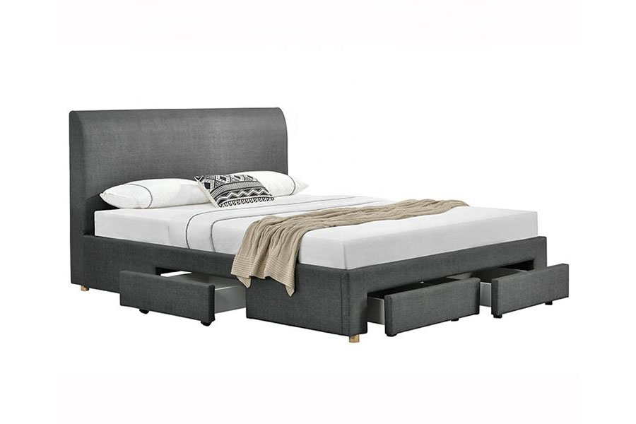 Rangka Tempat Tidur Penyimpanan Berlapis Kain Empat Laci Minimalis 1216D