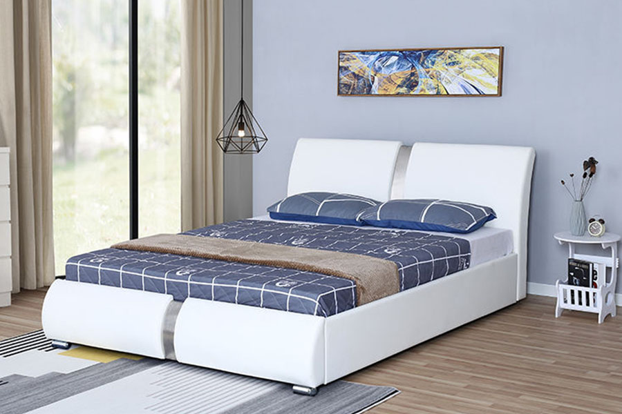 Rangka Tempat Tidur Berlapis Penyimpanan Kamar Tidur Ottoman Kulit Imitasi Multi Ukuran 1285G
