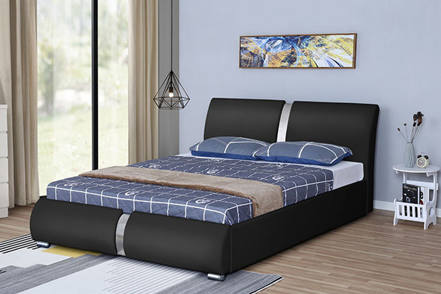 Rangka Tempat Tidur Berlapis Penyimpanan Kamar Tidur Ottoman Kulit Imitasi Multi Ukuran 1285G