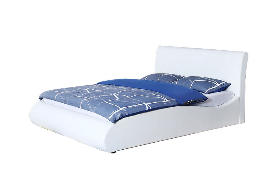 Rangka Tempat Tidur Penyimpanan Kamar Tidur Pengangkat Gas Kulit Imitasi Headboard Lembut 1280G