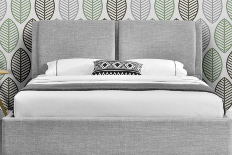 Rangka Tempat Tidur Berlapis Penyimpanan Angkat Gas Ottoman Linen Mewah 1256G