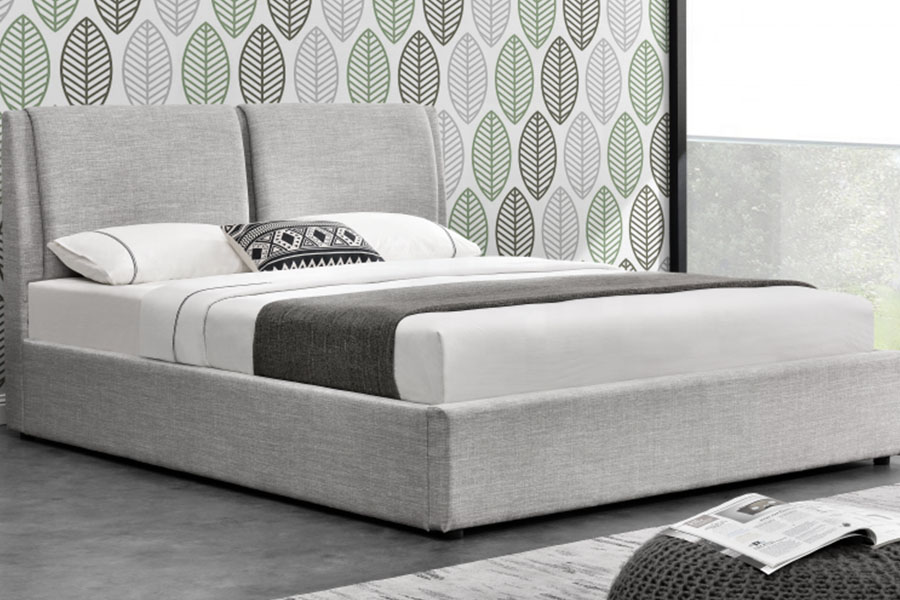 Rangka Tempat Tidur Berlapis Penyimpanan Angkat Gas Ottoman Linen Mewah 1256G