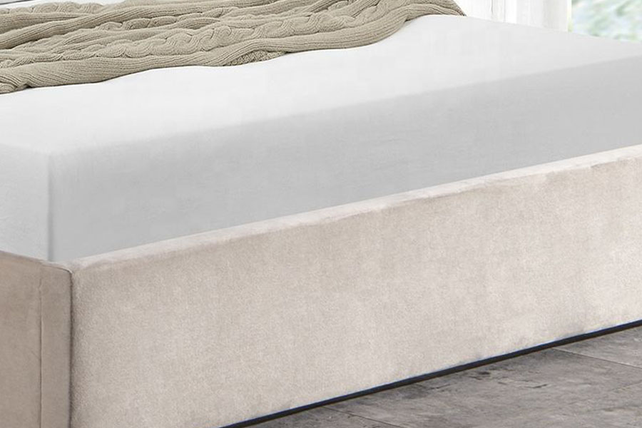 Rangka Tempat Tidur Penyimpanan Berlapis Ganda Ottoman Kancing Beludru 1250G
